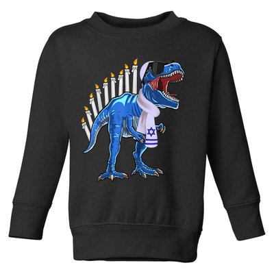 Menorasaurus Rex Shirt T Rex Dinosaur Hanukkah Gift Toddler Sweatshirt