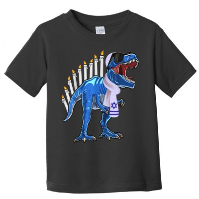 Menorasaurus Rex Shirt T Rex Dinosaur Hanukkah Gift Toddler T-Shirt