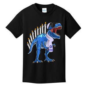 Menorasaurus Rex Shirt T Rex Dinosaur Hanukkah Gift Kids T-Shirt