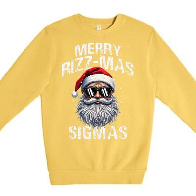 Merry Rizzmas Sigmas Gen Alpha Funny Christmas Santa Claus Gift Premium Crewneck Sweatshirt