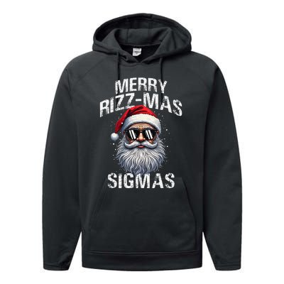 Merry Rizzmas Sigmas Gen Alpha Funny Christmas Santa Claus Gift Performance Fleece Hoodie