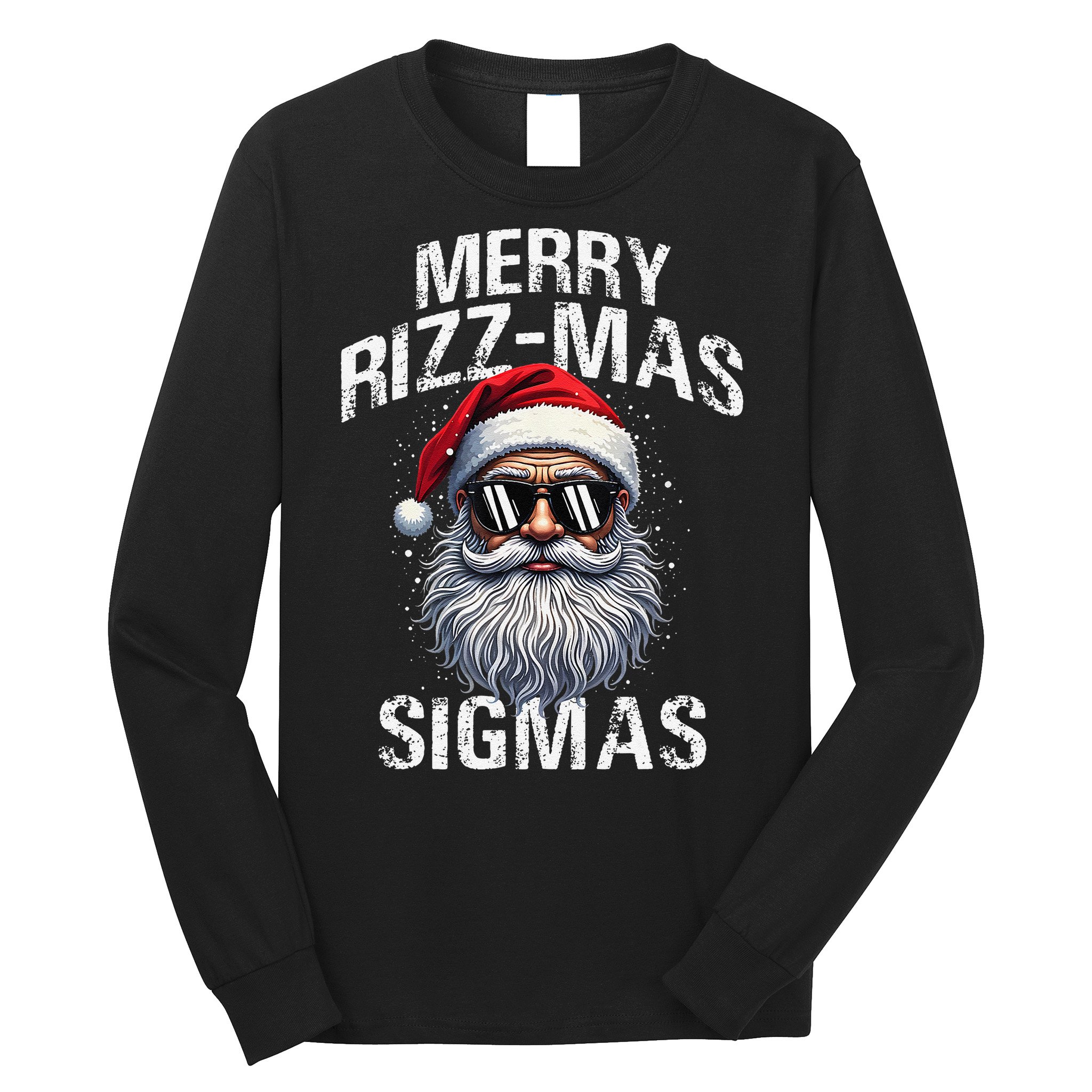 Merry Rizzmas Sigmas Gen Alpha Funny Christmas Santa Claus Gift Long Sleeve Shirt