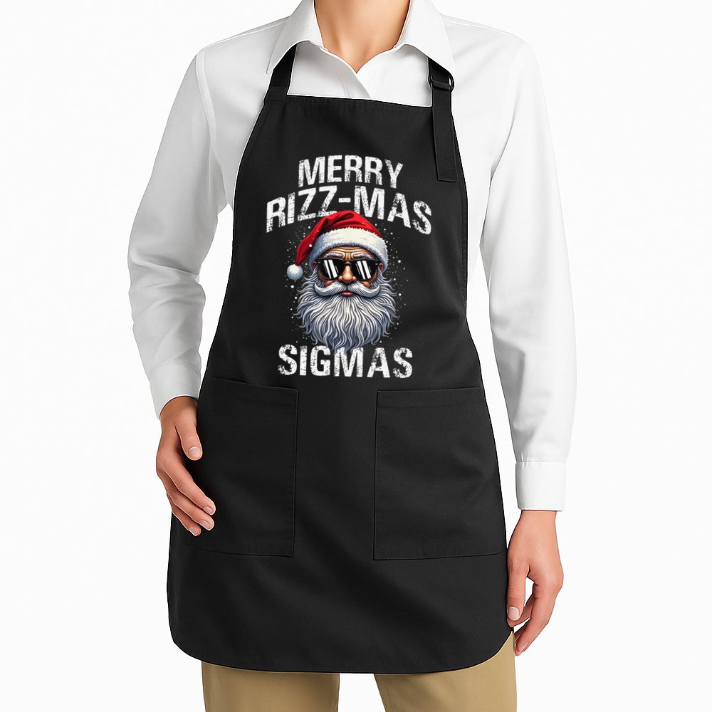 Merry Rizzmas Sigmas Gen Alpha Funny Christmas Santa Claus Gift Apron
