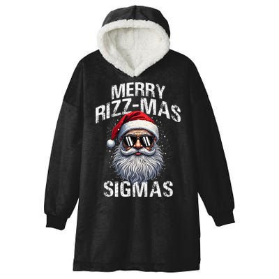 Merry Rizzmas Sigmas Gen Alpha Funny Christmas Santa Claus Gift Hooded Wearable Blanket