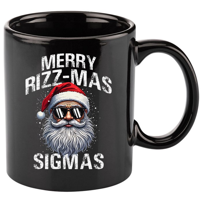 Merry Rizzmas Sigmas Gen Alpha Funny Christmas Santa Claus Gift 11oz C Handle Ceramic Mug