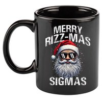 Merry Rizzmas Sigmas Gen Alpha Funny Christmas Santa Claus Gift 11oz C Handle Ceramic Mug
