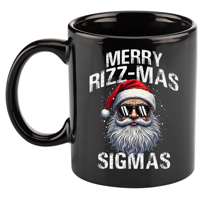 Merry Rizzmas Sigmas Gen Alpha Funny Christmas Santa Claus Gift 11oz C Handle Ceramic Mug