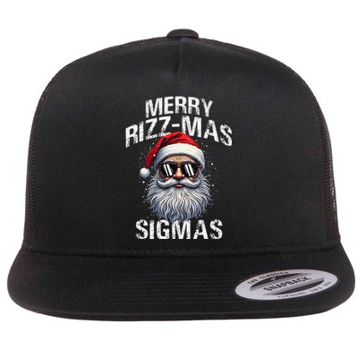 Merry Rizzmas Sigmas Gen Alpha Funny Christmas Santa Claus Gift Flat Bill Trucker Hat