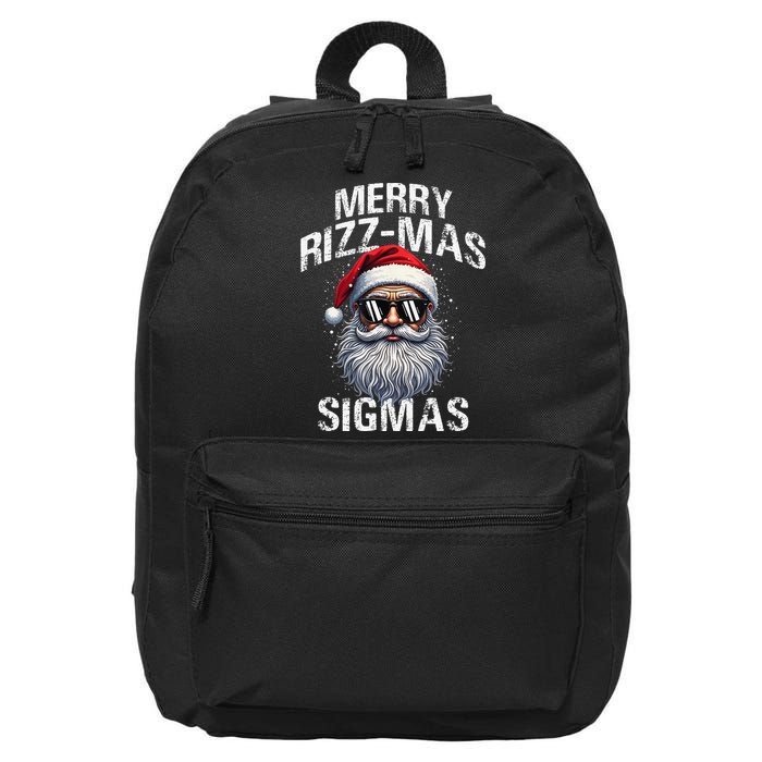 Merry Rizzmas Sigmas Gen Alpha Funny Christmas Santa Claus Gift 16 in Basic Backpack