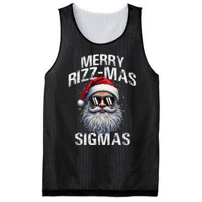 Merry Rizzmas Sigmas Gen Alpha Funny Christmas Santa Claus Gift Mesh Reversible Basketball Jersey Tank