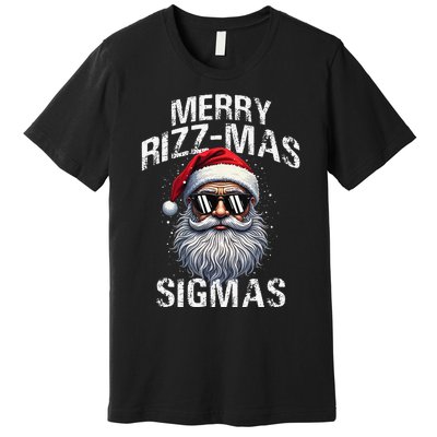 Merry Rizzmas Sigmas Gen Alpha Funny Christmas Santa Claus Gift Premium T-Shirt