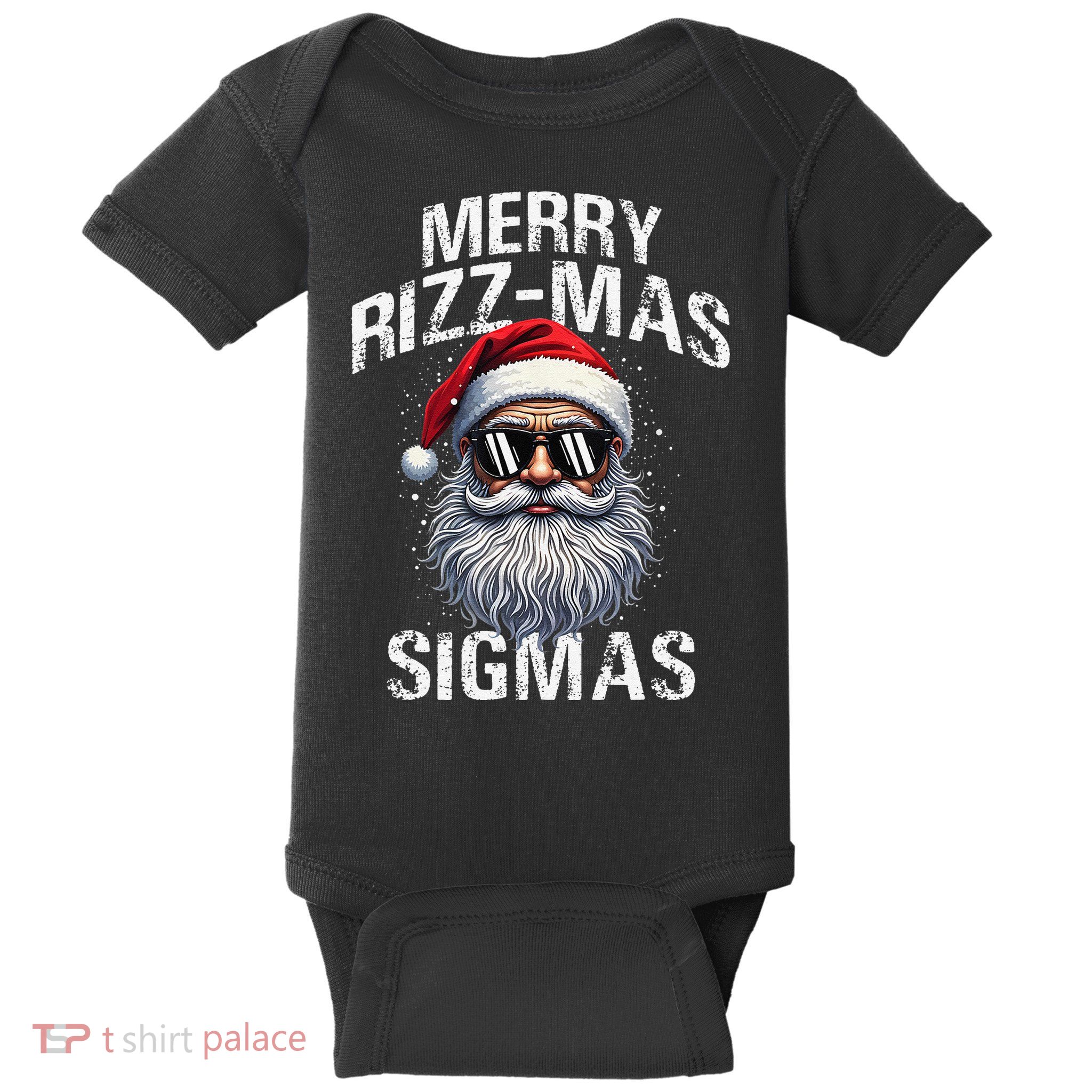 Merry Rizzmas Sigmas Gen Alpha Funny Christmas Santa Claus Gift Baby Bodysuit