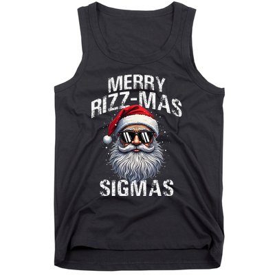 Merry Rizzmas Sigmas Gen Alpha Funny Christmas Santa Claus Gift Tank Top