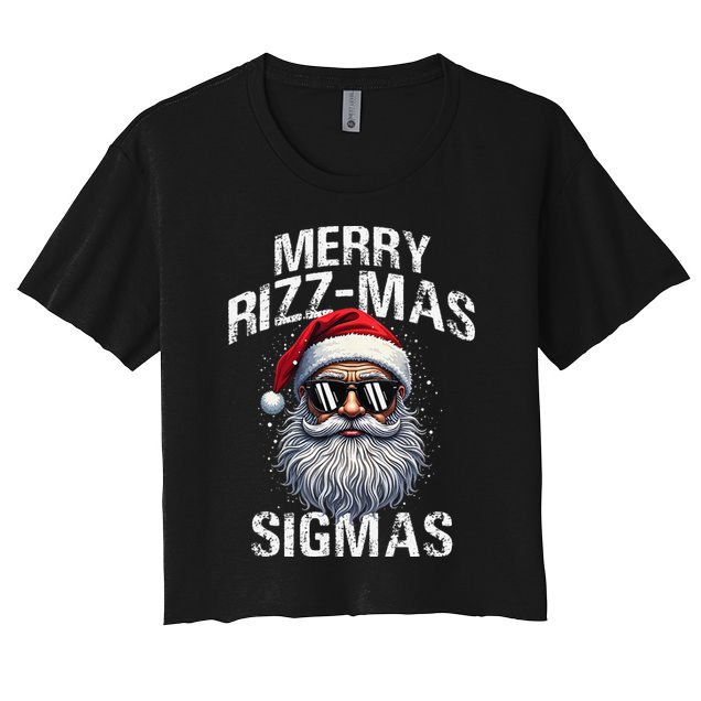 Merry Rizzmas Sigmas Gen Alpha Funny Christmas Santa Claus Gift Crop Top