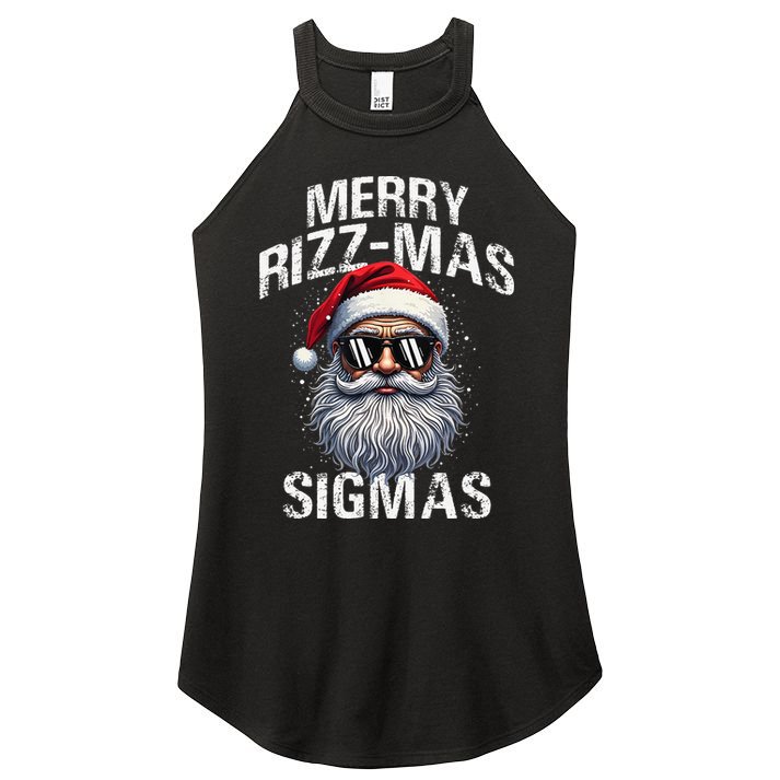 Merry Rizzmas Sigmas Gen Alpha Funny Christmas Santa Claus Gift Women's Perfect Tri Rocker Tank