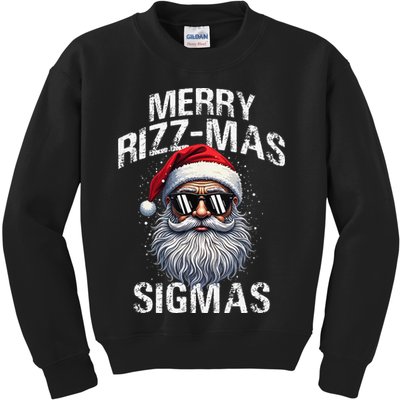 Merry Rizzmas Sigmas Gen Alpha Funny Christmas Santa Claus Gift Kids Sweatshirt