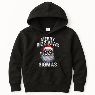 Merry Rizzmas Sigmas Gen Alpha Funny Christmas Santa Claus Gift Kids Hoodie