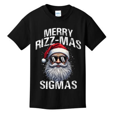 Merry Rizzmas Sigmas Gen Alpha Funny Christmas Santa Claus Gift Kids T-Shirt