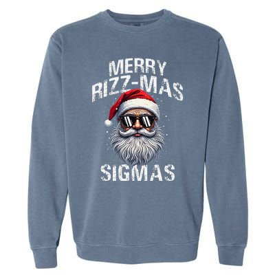 Merry Rizzmas Sigmas Gen Alpha Funny Christmas Santa Claus Gift Garment-Dyed Sweatshirt