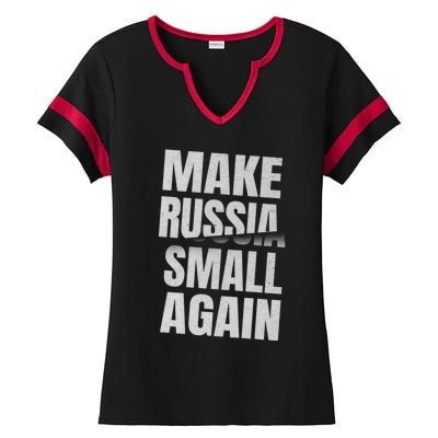 Make Russia Small Again Funny Vintage Style Great Gift Ladies Halftime Notch Neck Tee