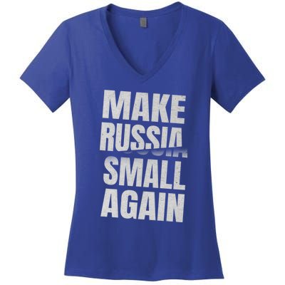 Make Russia Small Again Funny Vintage Style Great Gift Women's V-Neck T-Shirt