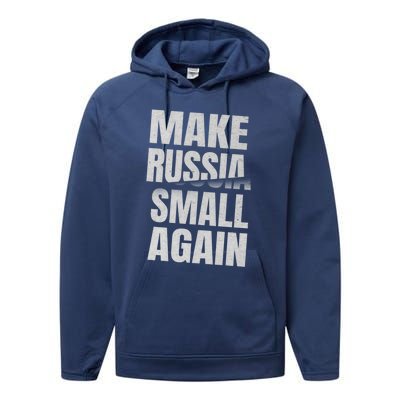 Make Russia Small Again Funny Vintage Style Great Gift Performance Fleece Hoodie