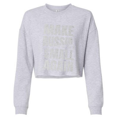 Make Russia Small Again Funny Vintage Style Great Gift Cropped Pullover Crew