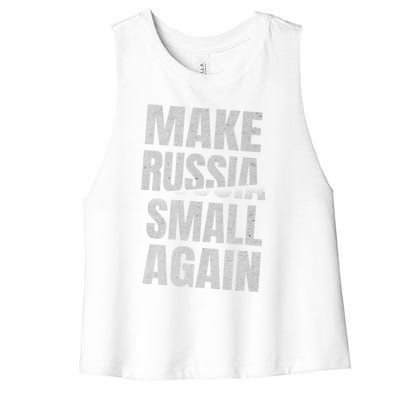 Make Russia Small Again Funny Vintage Style Great Gift Women's Racerback Cropped Tank