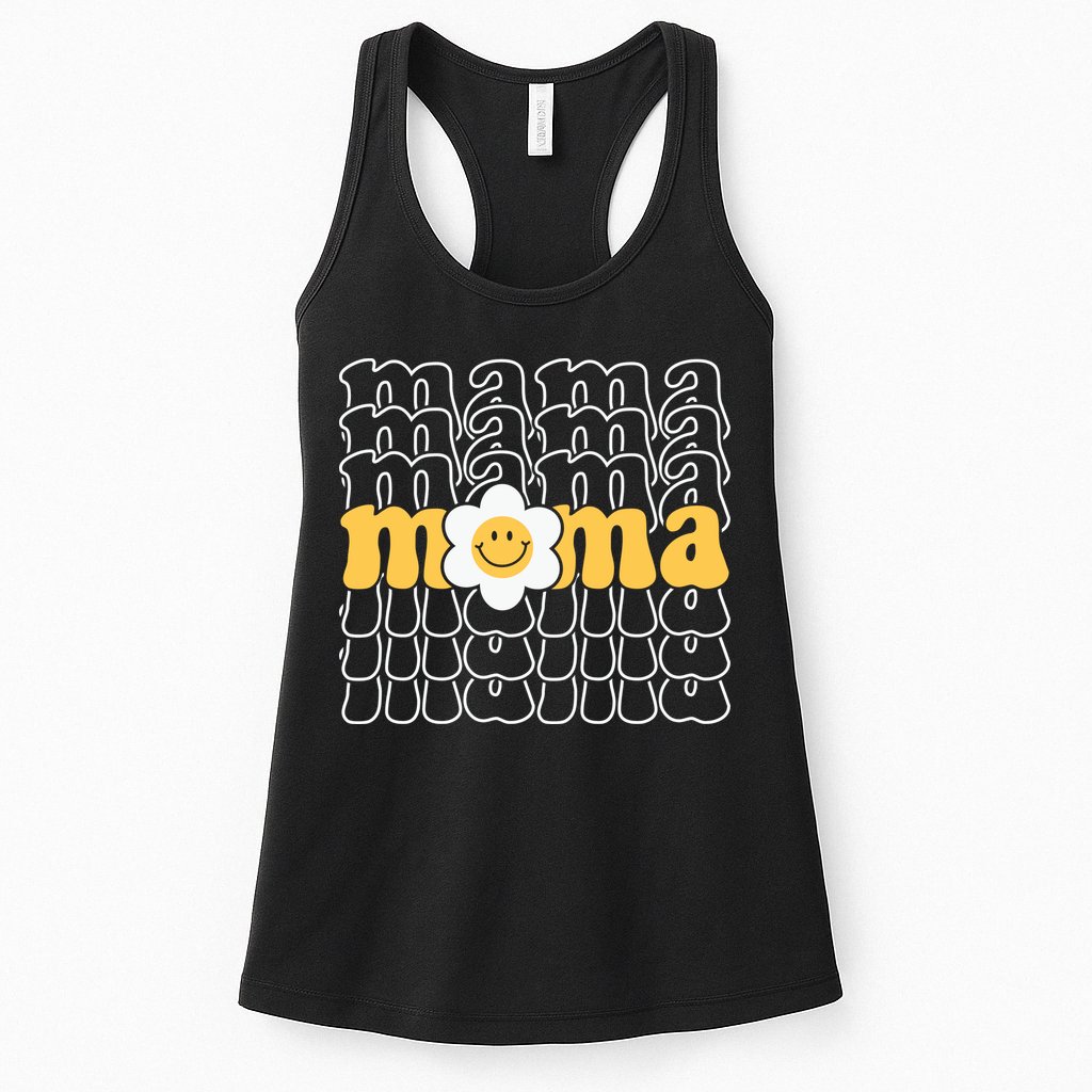 Mama Retro Sunflower Mothers Day Womens Tank Top