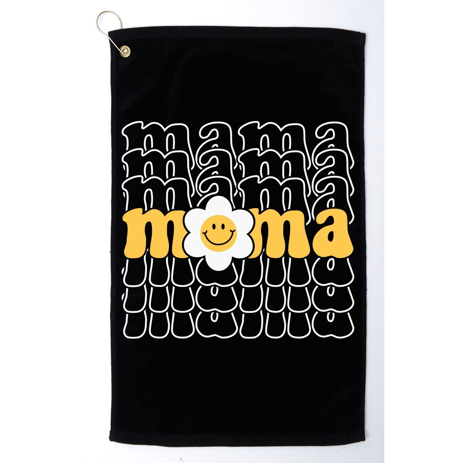 Mama Retro Sunflower Mothers Day Golf Towel