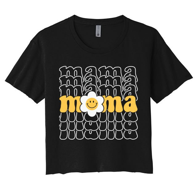 Mama Retro Sunflower Mothers Day Crop Top