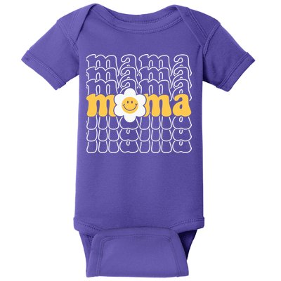 Mama Retro Sunflower Mothers Day Baby Bodysuit