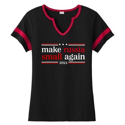 Make Russia Small Again Funny Make Russia Small Again Ladies Halftime Notch Neck Tee