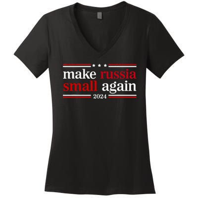 Make Russia Small Again Funny Make Russia Small Again Women's V-Neck T-Shirt