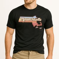Massachusetts Retro Sunset Logo Cooling Performance Crew T-Shirt
