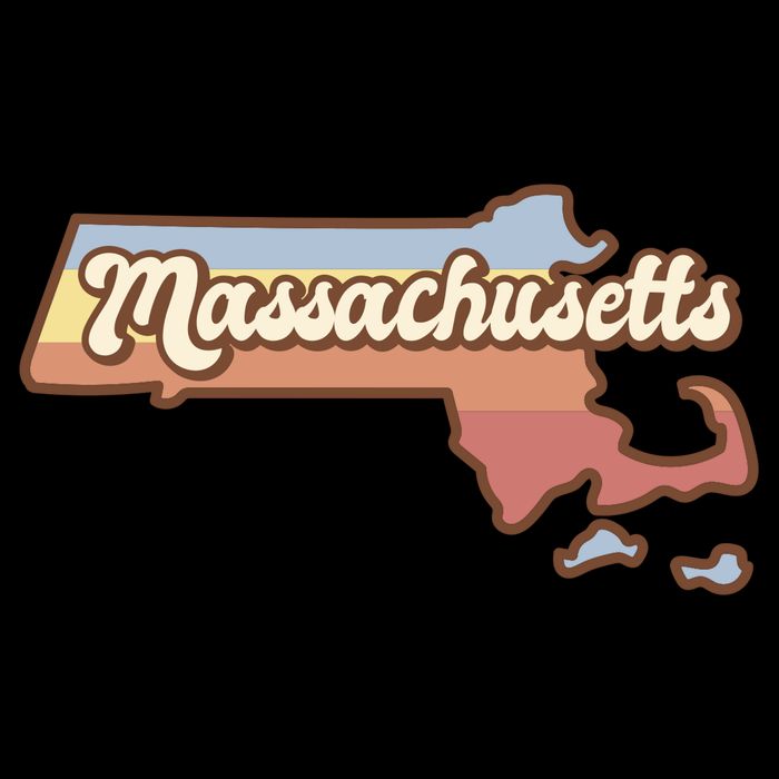 Massachusetts Retro Sunset Logo Cooling Performance Crew T-Shirt