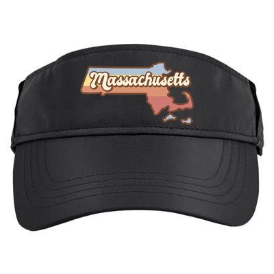 Massachusetts Retro Sunset Logo Adult Drive Performance Visor