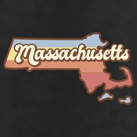 Massachusetts Retro Sunset Logo Adult Drive Performance Visor