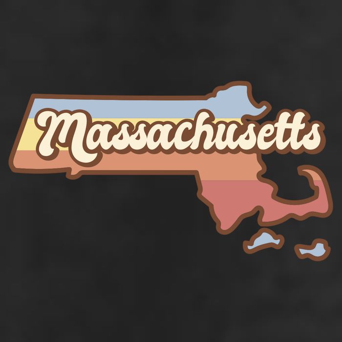 Massachusetts Retro Sunset Logo Adult Drive Performance Visor