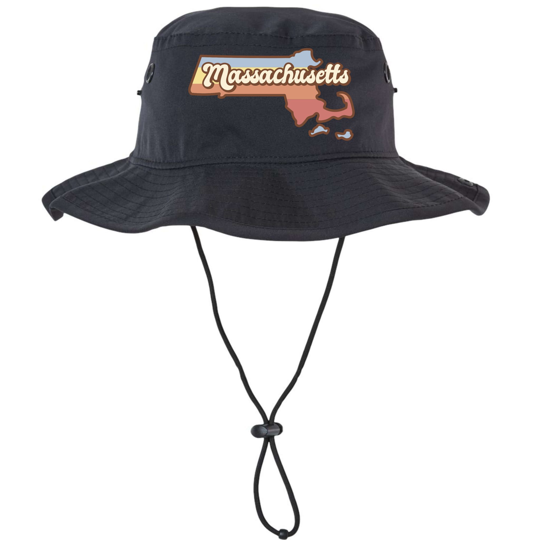 Massachusetts Retro Sunset Logo Bucket Hat