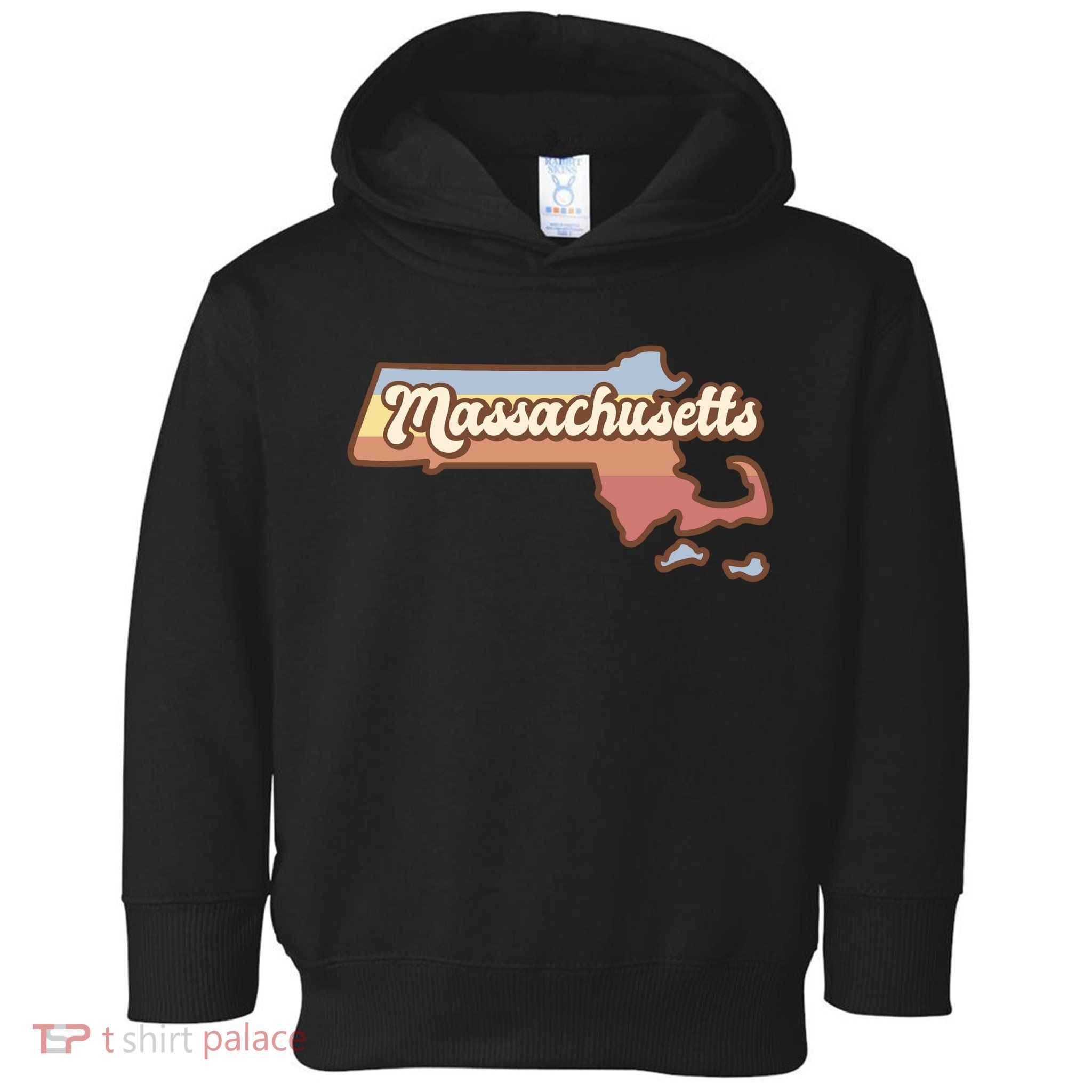 Massachusetts Retro Sunset Logo Toddler Hoodie