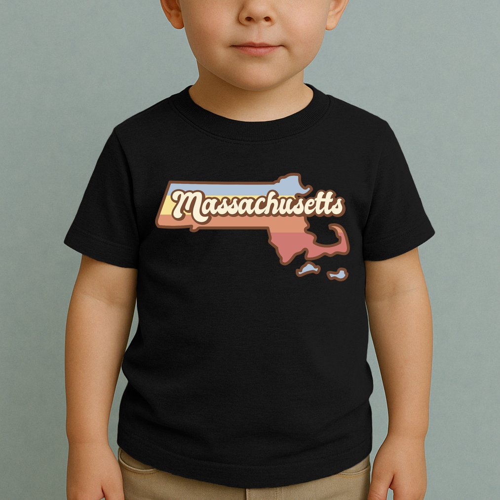 Massachusetts Retro Sunset Logo Toddler T-Shirt