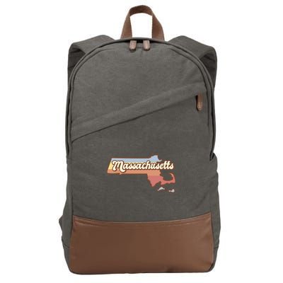 Massachusetts Retro Sunset Logo Cotton Canvas Backpack