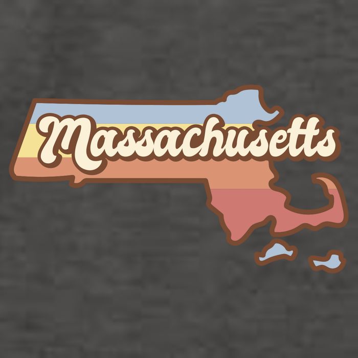 Massachusetts Retro Sunset Logo Vector Backpack