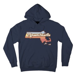 Massachusetts Retro Sunset Logo Hoodie