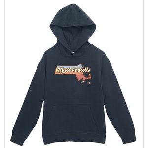 Massachusetts Retro Sunset Logo Urban Pullover Hoodie