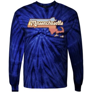 Massachusetts Retro Sunset Logo Tie-Dye Long Sleeve Shirt