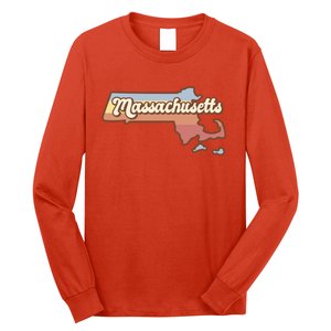 Massachusetts Retro Sunset Logo Long Sleeve Shirt