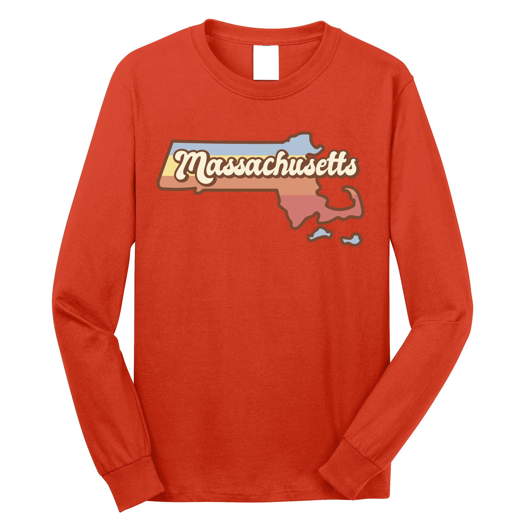 Massachusetts Retro Sunset Logo Long Sleeve Shirt