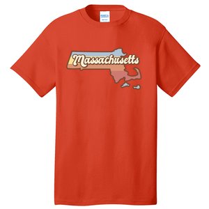 Massachusetts Retro Sunset Logo Tall T-Shirt